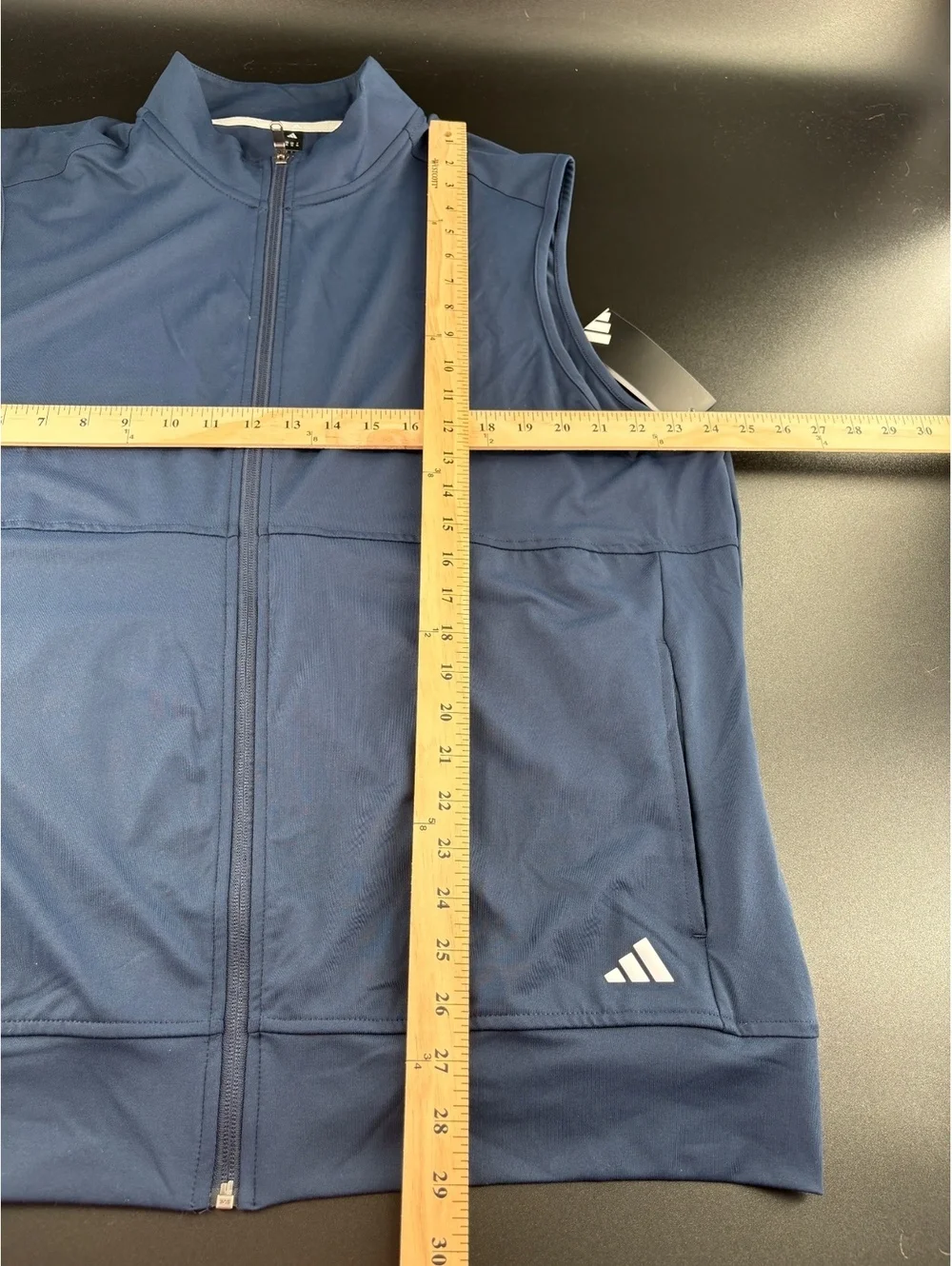 Adidas Golf Vest Men's XL Navy Full Zip Peached Performance NWT